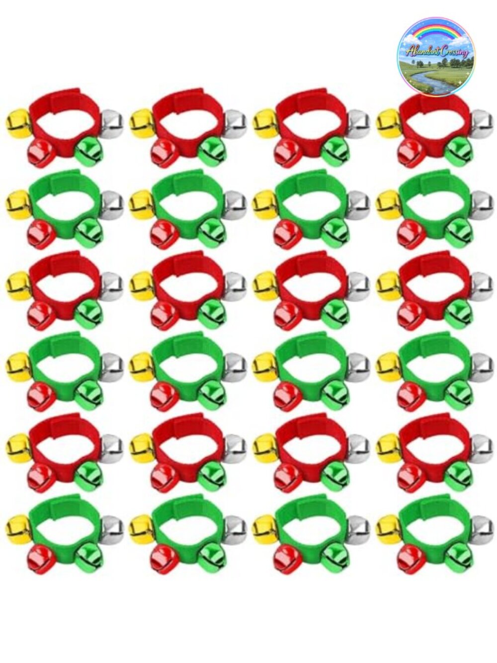 Christmas Wrist Bells Bracelets 24pcs Adjustable Jingle Bells Set